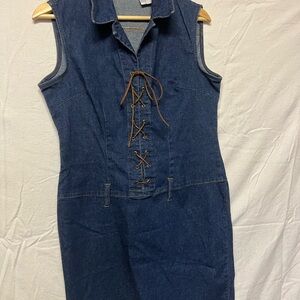 ✨ Vintage Y2K Denim Lace-Up Dress ✨
